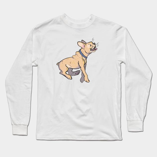 Cute French Bulldog Puppy Long Sleeve T-Shirt by CloudWalkerDesigns